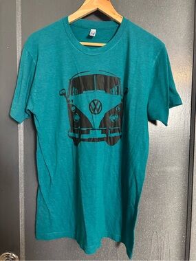 American Apparel Teal Short-Sleeve VW Bus Graphic Tee